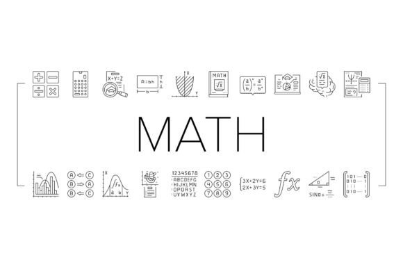 Math Education School Science Icons Set