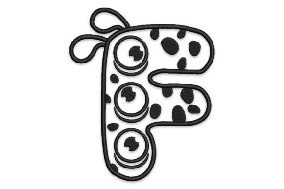 Monster Alphabet Letter F: Whimsical Embroidery Design
