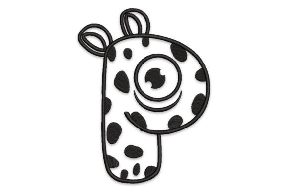Monster Alphabet Letter P: A Whimsical Embroidery Design for Your Creative Projects