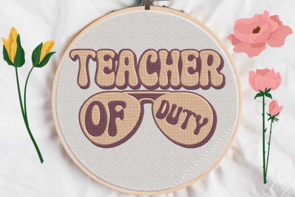 Teacher of Duty Sunglasses: A Whimsical Embroidery Design for Every Fabric